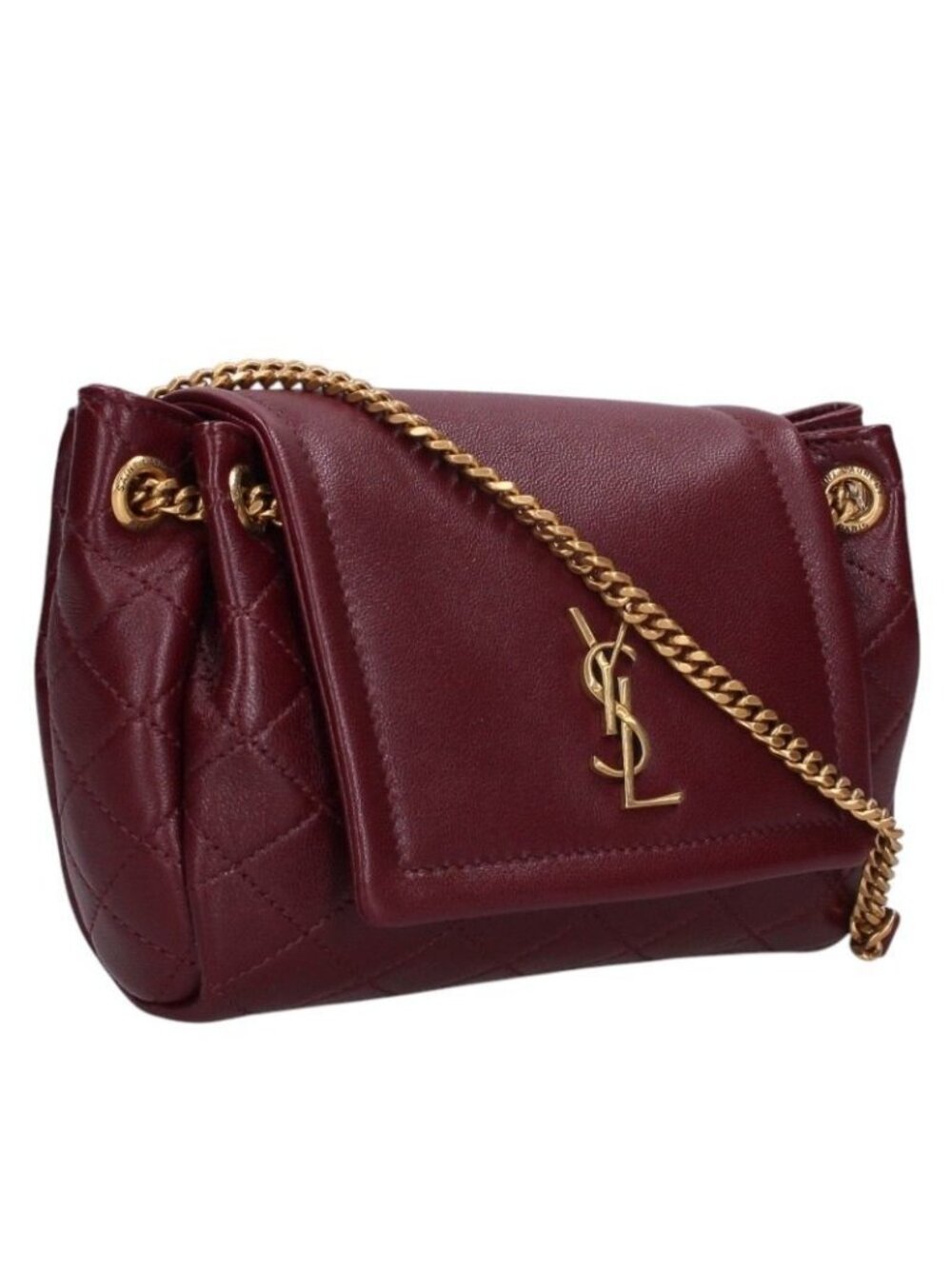 Saint Laurent Paris Nolita Mini YSL Logo Quilted Chain Shoulder Bag